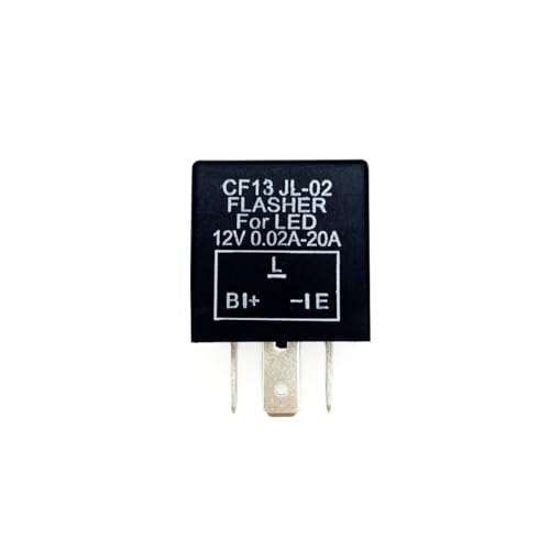 JZK LED Lampe Blinkerrelais, 12V 3 poliger Blinkerblinker, B.L.E-Typ, lastunabhängiges CF13, einstellbares Blinkerrelais für Auto, Fahrzeug, Motorrad von JZK