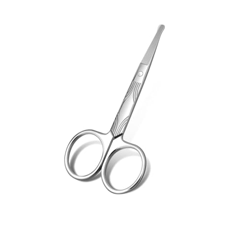 JZK Nasenhaarschere entfernen schneider männer augenbrauenschere damen Mini-Schere mit abgerundeter Spitze für Bart Ohrenhaare Nägel, kleine Haustierschere für Hunde-/Katzengesicht und Pfotenfell von JZK