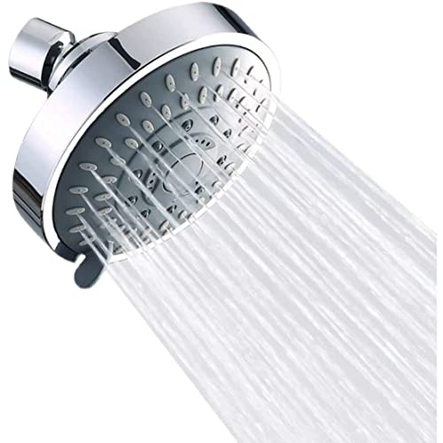 JZK Schwenkbarer Duschkopf Hochdruck, 5 Sprühmodi, Wasserfall-Duschkopf für Standard-1,27 cm Schraubgewinde-Rohr, Badezimmer Fester Regenduschkopf von JZK