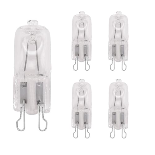JZLBBC 5 Stück Glühbirne G9 230V 60W Halogenlampe G9 230V 40W HKapselglühlampen für Kronleuchter, Kerzenständer, Schrankbeleuchtung Warmweiß 60W von JZLBBC