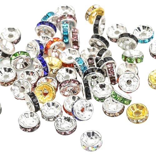 100pcs 2.4 Angelperlen, Diamantringglasforellenperlen mit Abstandshalter für Fischereigeräte Handwerkskleidung Dekoration von JZLEJC