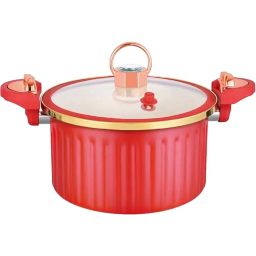11 x 5, 5 Mikrokreiskochtopf rot, emaillbeschichtete Eisen mit kleinem Druck mit Verriegelungslid-Griffventil von JZLEJC