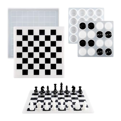 18Pcs Silikon Schach Set Formen, volle Größe 3D Schach Silikonformen, Spaß Schach Formen für Epoxidharz, sichere Silikon Schach Harz Form Set 18Pcs Silikon Schach Set Formen, volle Größe 3D Schach Silikonformen, Spaß Schach Formen für Epoxidharz, sichere Silikon Schach Harz Form Set von JZLEJC