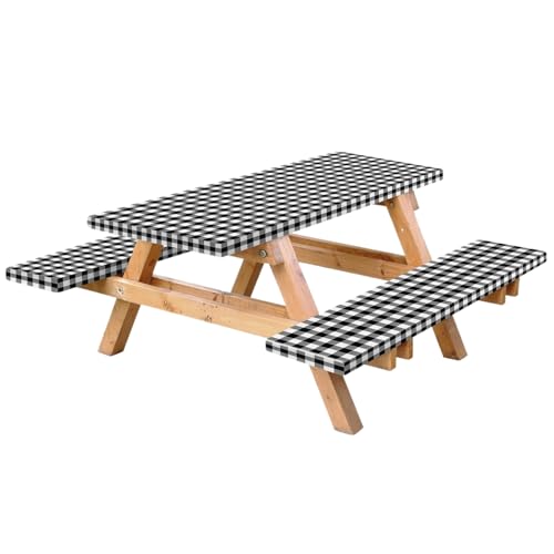 JZLEJC 3pcs/Set 6ft Picknicktischabdeckung mit Bankabdeckungen, wasserdicht von JZLEJC