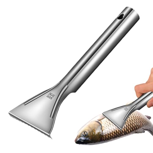 6x2-Zoll-Fisch-Descaler-Werkzeug, Handheld aus Edelstahl Fisch Skala mit hängendes Loch, Arbeitsspeicher-Küchenwerkzeug 6x2-Zoll-Fisch-Descaler-Werkzeug, Handheld aus Edelstahl Fisch Skala mit hängendes Loch, Arbeitsspeicher-Küchenwerkzeug von JZLEJC