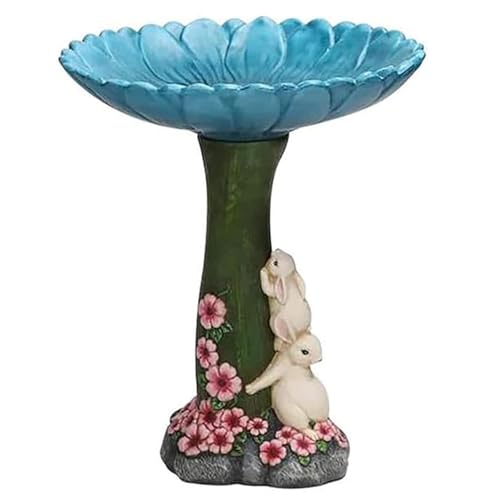 7, 9 Zoll Outdoor Vogelbad, Sockelharz wetterfeste süße Kaninchen Blumen Garten Ornament Yard Dekor 7, 9 Zoll Outdoor Vogelbad, Sockelharz wetterfeste süße Kaninchen Blumen Garten Ornament Yard Dekor von JZLEJC