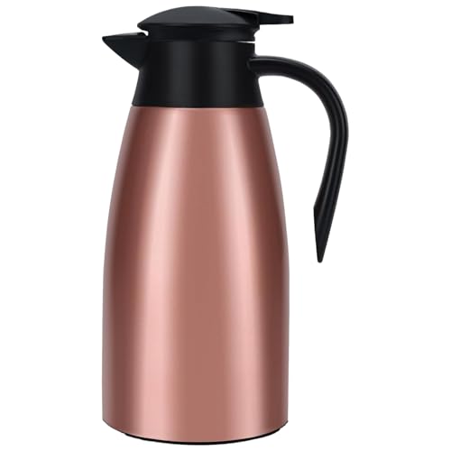 70 Unzen/2 -Liter Edelstahl Thermalkaffee Carafe Doppelmauerte Vakuum Isoliert Topf Roségold für Teewasser Kaffee von JZLEJC