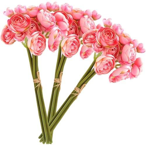 JZLEJC 18pcs künstliche Ranunculus Blumen 11 x 7 Zoll langes Seiden Seidenfreundlich für Arrangement von JZLEJC