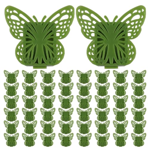 JZLEJC 50pcs Butterfly Plant Clips, Selbstklebende Rebeunterstützung für Kletterpflanzen (süßes Design) von JZLEJC