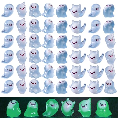 JZLEJC Ghost Figur, 60pcs 6 Stile leuchten im dunklen Mini -Halloween Ghost -Figuren winzige Harzfiguren für Mikrolandschaftsfefe Gartenhäuser, Grün JZLEJC Ghost Figur, 60pcs 6 Stile leuchten im dunklen Mini -Halloween Ghost -Figuren winzige Harzfiguren für Mikrolandschaftsfefe Gartenhäuser, Grün von JZLEJC