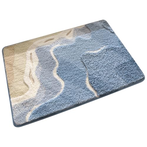 JZLEJC Ozeanbadematte, 16x24 Zoll weiches absorbierende Nicht rutschende Strandteppich für Dusche, Schlafzimmer, Wohnzimmer von JZLEJC