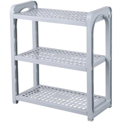 JZLEJC Verstellbare dreischichtige Schreibtisch Rack Multifunktional Hohlspeicherregal Organizer für Küche, Badezimmer, Büro von JZLEJC