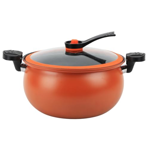 Stockpot mit Deckel, Mini-Schnellkochtopf große Kapazität schnelles Erhitzen von Nicht-Stick-Multifunktion für Gasinduktion Elektrische Herde, rot von JZLEJC