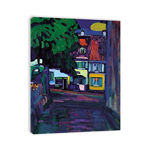 Berühmtes Wandkunst Wassily Kandinsky(Murnau, Häuser am Obermarkt)Leinwandbilder Kunstdruck Bilder Reproduktion Leinwanddruck Bilder Leinwand Gemälde Wandbild 30x40cm(12x16in)Gerahmt von JZSDGB
