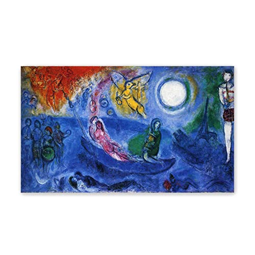 JZSDGB Berühmtes Wandkunst Marc Chagall(Das Konzert) Leinwandbilder Kunstdruck Bilder Reproduktion Leinwanddruck Bilder Poster und Druck auf Leinwand Gemälde Wandbild 70x120cm(28x47in) Rahmenlos von JZSDGB