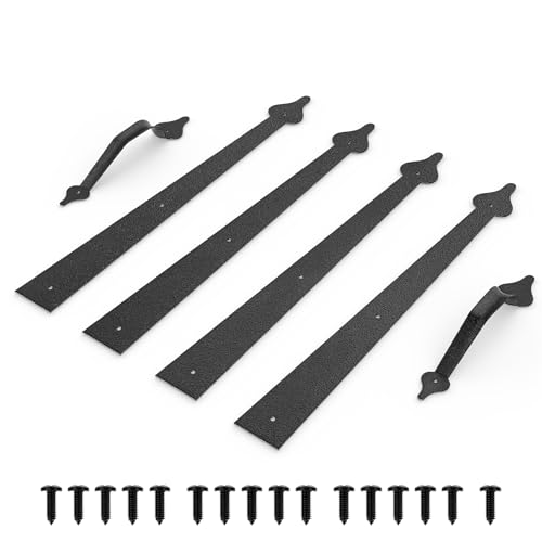 JZVXX Dekoratives Garagentor-Hardware-Kit aus Stahl, künstliche Garagentor-Akzente, 4 Scharniere und 2-Griff-Schraubenhalterung, Schwarz, 1 Set JZVXX Dekoratives Garagentor-Hardware-Kit aus Stahl, künstliche Garagentor-Akzente, 4 Scharniere und 2-Griff-Schraubenhalterung, Schwarz, 1 Set von JZVXX