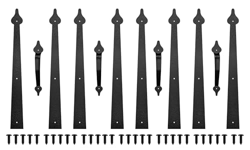 JZVXX Dekoratives Garagentor-Hardware-Kit aus Stahl, künstliche Garagentor-Akzente, 8 Scharniere und 4-Griff-Schraubbefestigung, Schwarz, 2 Stück JZVXX Dekoratives Garagentor-Hardware-Kit aus Stahl, künstliche Garagentor-Akzente, 8 Scharniere und 4-Griff-Schraubbefestigung, Schwarz, 2 Stück von JZVXX