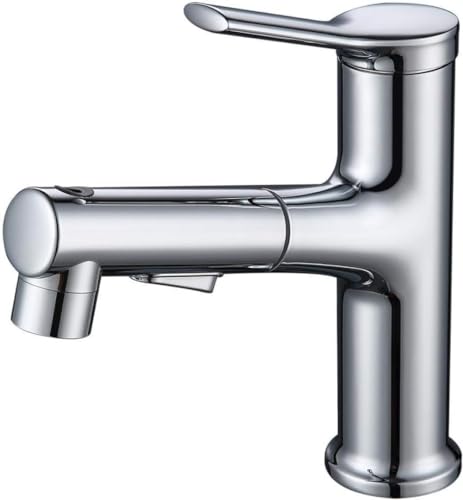Badezimmermischer tippen Sie mit Auszug Sprühgerät, einziehbarer 3 -Mode -Untercounter -Becken -Wasserhahn für Waschbecken Becken Haken Duschstange -chrome von JZWCHQ