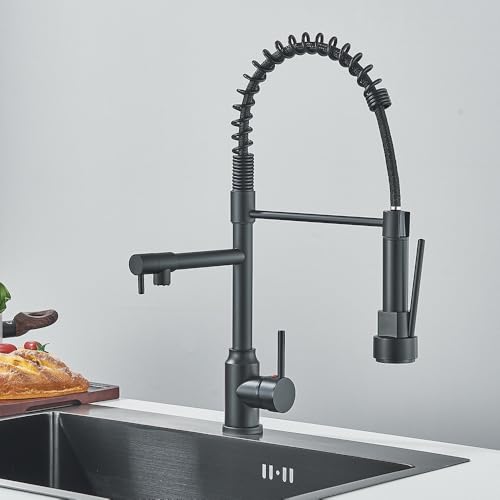 Chrom Abnehmbare Gourmetküche Wasserhahn Doppelauslauf rotatierbarer Decks Einklang von JZWCHQ