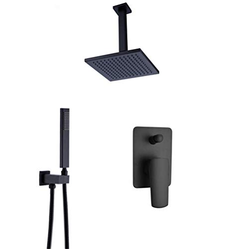 Duscharmatur-System Set, Messing quadratisch mattes schwarzes Dusch Set Badezimmer Tap 8-12 "Regen Duschkopf Duscharm Arm Diverter Mixer Handheld Duschspray-Spray Set Duscharmatur-System Set, Messing quadratisch mattes schwarzes Dusch Set Badezimmer Tap 8-12 "Regen Duschkopf Duscharm Arm Diverter Mixer Handheld Duschspray-Spray Set von JZWCHQ