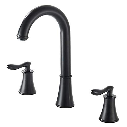 JZWCHQ 3-Loch-Waschtischarmatur, Kupfer, Warm- und Kalt-Waschbeckenarmatur, geteilter Typ, Doppelgriff, Badezimmer-Waschbeckenarmaturen, einfach zu installieren, Chrom von JZWCHQ