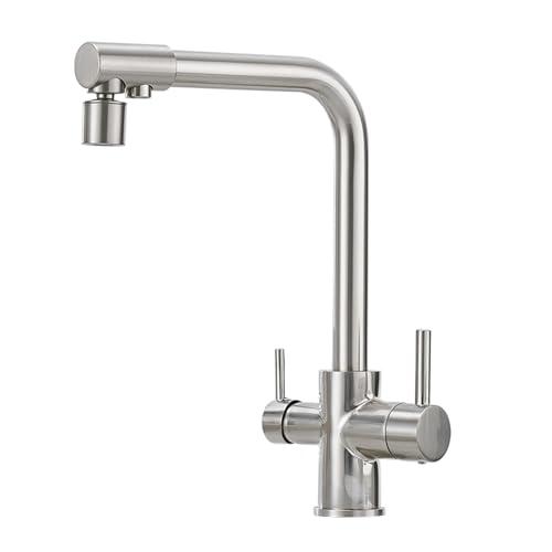 JZWCHQ 3-Wege Küchenarmatur, Küchenspüle Wasserhahn 3 Wege Messing Doppelgriff 360 ° Rotation 3 in 1 Küchenarmatur-Chrom plattiert JZWCHQ 3-Wege Küchenarmatur, Küchenspüle Wasserhahn 3 Wege Messing Doppelgriff 360 ° Rotation 3 in 1 Küchenarmatur-Chrom plattiert von JZWCHQ