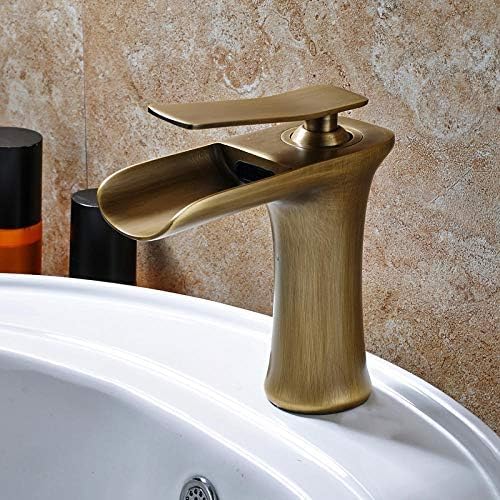 JZWCHQ Antikes Messing Wasserfall Badezimmer Waschbecken Wasserhahn Einhandmischer Massiv Messing Arbeitsplatte Waschbecken JZWCHQ Antikes Messing Wasserfall Badezimmer Waschbecken Wasserhahn Einhandmischer Massiv Messing Arbeitsplatte Waschbecken von JZWCHQ
