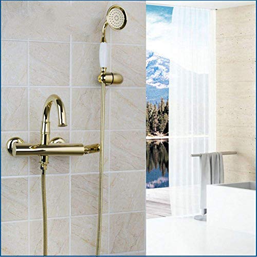 JZWCHQ Badezimmer Duschset Einhebel Wasserhahn Wandmontage Duschkopf Wand Chrom Handwaschbecken Dusche Badewanne Sprüher Regenklappe Gold Duschsystem JZWCHQ Badezimmer Duschset Einhebel Wasserhahn Wandmontage Duschkopf Wand Chrom Handwaschbecken Dusche Badewanne Sprüher Regenklappe Gold Duschsystem von JZWCHQ