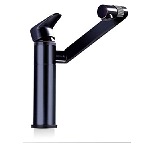 JZWCHQ Badezimmerbecken Waschbecken Wasserhahn Messing Einer Griff 360 -Grad -Rotation Ein -Loch -Deck mit heißem und kaltem Wassermixer Tap (Farbe: Argento, Größe: Wie das Bild zeigt) Schönheit von JZWCHQ