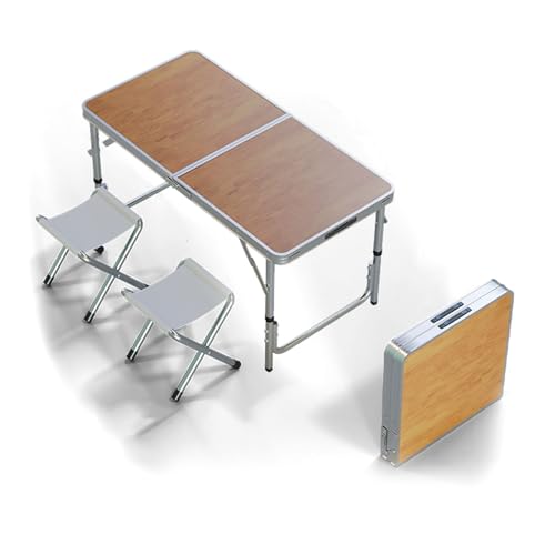 JZWCHQ Campingtisch mit Stuhl, einstellbare Höhe Aluminium Klappertisch tragbarer Campingtisch Outdoor Picknicktisch und Hockerluft Set für Gartenparty BBQ von JZWCHQ