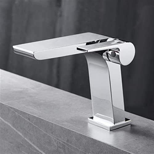 JZWCHQ Chrom Badezimmer Deck montiertes Becken Wasserhahn heiß und kaltes Wasserspüle Mixer Haken bürstete schwarze graue Toilette Einer Loch -Klopfkran (Farbe: Grau, Größe: Wie das Bild zeigt) von JZWCHQ