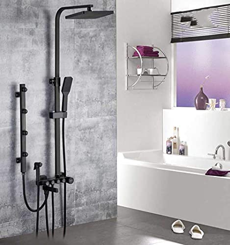 JZWCHQ Duschsystem Schwarz Duschsystem Höhenverstellbar Massagestrahl Duscharmatur Messing Regenduschkopf Bidet Sprühkopf Badezimmer Wasserhahn JZWCHQ Duschsystem Schwarz Duschsystem Höhenverstellbar Massagestrahl Duscharmatur Messing Regenduschkopf Bidet Sprühkopf Badezimmer Wasserhahn von JZWCHQ