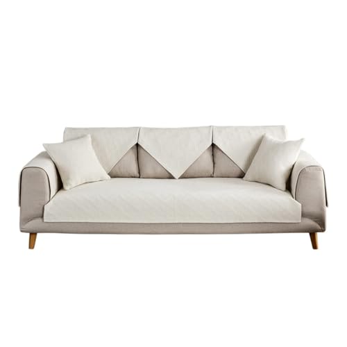 JZWCHQ Herbst- und Wintersofa Kissen Armlehre Sandtuch Abdeckung Reis Weiß Vier Jahreszeiten Wohnzimmer (90 * 180) von JZWCHQ