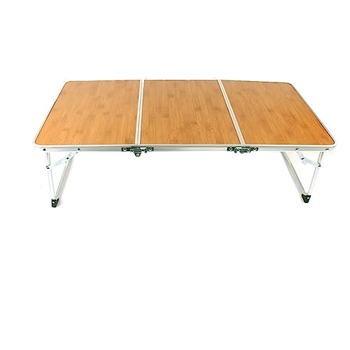 JZWCHQ Klappertisch Camping tragbarer tragbarer Klapptisch Einfacher Pelz Computertisch Outdoor Picknick Barbecue Bambus Holz Bambusbretttisch von JZWCHQ
