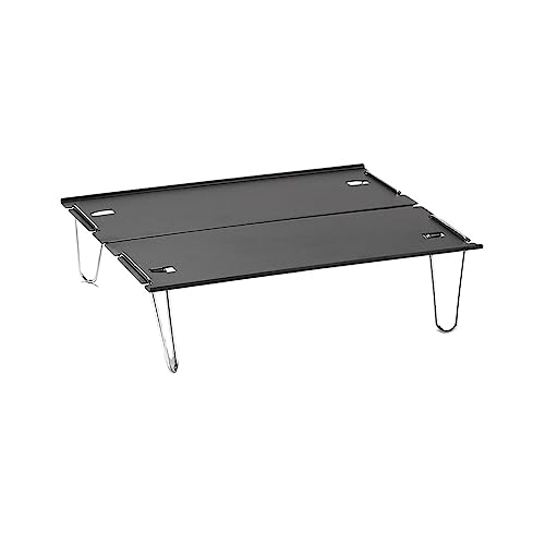 JZWCHQ Klappertisch Leichter Picknick Schreibtisch Haushalt tragbarer Schreibtisch Campingzubehör Mini Klapptisch Aluminium Outdoor Campingtisch (Farbe: Schwarz) von JZWCHQ