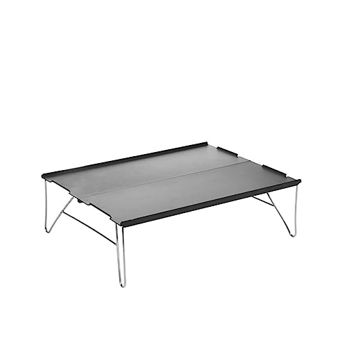 JZWCHQ Klappertisch im Freien Camping Bea Reisegrill Aluminiumlegierung einfach saubere Klapptisch Home Mini Tragbares Wanderrestaurant (Farbe: Schwarz) von JZWCHQ