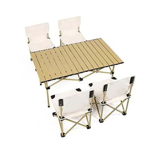JZWCHQ Klappkampingtisch & Airs Set, Outdoor -Bistro -Tisch und Airs, Gartentisch -Set, tragbare Faltbare Camping -Picknicktisch und Airs von JZWCHQ