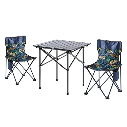JZWCHQ Klappkampingtisch & Airs Set, Outdoor -Bistro -Tisch und Airs, Gartentisch -Set, tragbare Faltbare Camping -Picknicktisch und Airs von JZWCHQ