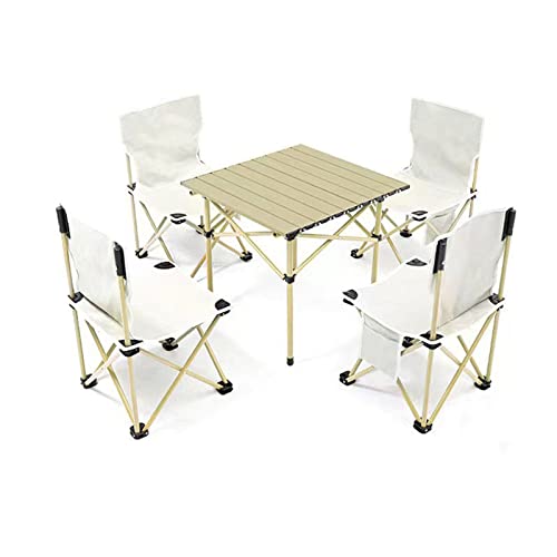 JZWCHQ Klappkampingtisch & Airs Set, Outdoor -Bistro -Tisch und Airs, Gartentisch -Set, tragbare Faltbare Camping -Picknicktisch und Airs von JZWCHQ