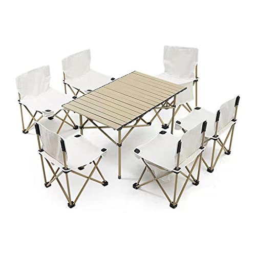 JZWCHQ Klappkampingtisch & Airs Set, Outdoor -Bistro -Tisch und Airs, Gartentisch -Set, tragbare Faltbare Camping -Picknicktisch und Airs von JZWCHQ