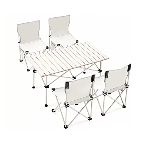 JZWCHQ Klapptisch und Airs, Klapptisch im Freien und Luft, tragbare Camping -Tisch -Set, Terrassenbistro -Tisch und Garten Hinterhofluft von JZWCHQ