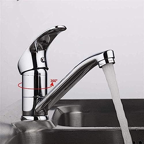 JZWCHQ Küchenarmatur Chrom Messing Einhand 360 Grad Drehung Warm- und Kaltwasser Klassische Küchenspüle Wasserhahn von JZWCHQ