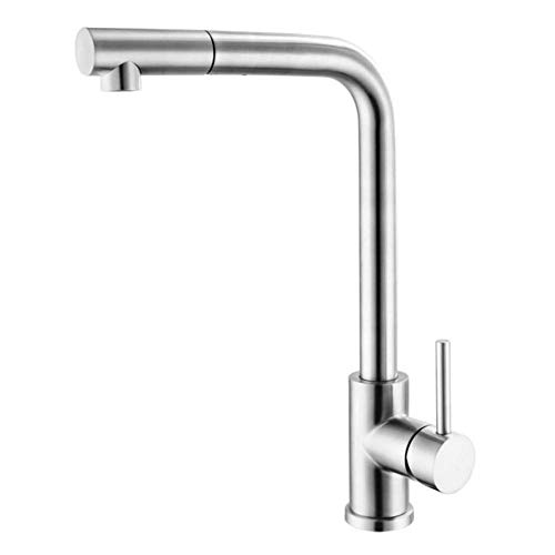 JZWCHQ Küchenarmaturen, gebürstet, um 360 ° drehbar, Edelstahl, heiß und kalt, Küchenspüle, Wasserhahn mit Schlauch, leicht zu reinigen von JZWCHQ