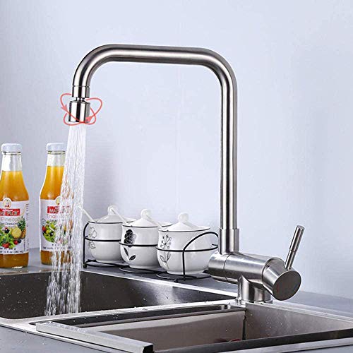 JZWCHQ Küchenarmaturen Innenfenster Küchenspüle Wasserhahn Heiß und Kalt 360° drehbar Edelstahl Küchenspüle Wasserhahn Gebürstet A JZWCHQ Küchenarmaturen Innenfenster Küchenspüle Wasserhahn Heiß und Kalt 360° drehbar Edelstahl Küchenspüle Wasserhahn Gebürstet A von JZWCHQ