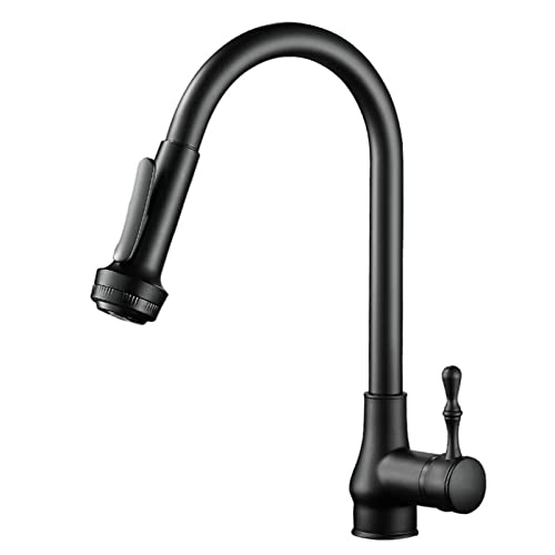 JZWCHQ Küchenarmaturen mit herausziehbarem Sprühkopf, Küchenspüle, schwarzes Messing, 360° schwenkbar, Dual-Modus-Auslauf, Warm- und Kaltwasser-Spültischarmatur JZWCHQ Küchenarmaturen mit herausziehbarem Sprühkopf, Küchenspüle, schwarzes Messing, 360° schwenkbar, Dual-Modus-Auslauf, Warm- und Kaltwasser-Spültischarmatur von JZWCHQ