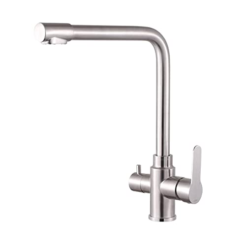 JZWCHQ Küchenspüle, 3-Wege-Edelstahl-Wasserhahn, gebürsteter Wasserhahn, schwenkbar, multifunktional, Spültischarmatur-C von JZWCHQ