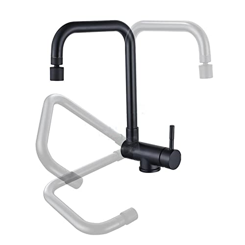 JZWCHQ Küchenspüle, faltbar, Edelstahl, Warm- und Kaltwasser, Einzelloch, 360° drehbar, Küchenspüle, Wasserhahn, Schwarz JZWCHQ Küchenspüle, faltbar, Edelstahl, Warm- und Kaltwasser, Einzelloch, 360° drehbar, Küchenspüle, Wasserhahn, Schwarz von JZWCHQ