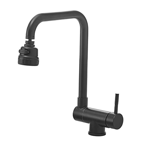 JZWCHQ Küchenspüle, faltbar, schwarz, für heißes und kaltes Wasser, schwenkbar, Edelstahl, Küchenspüle, Wasserhahn von JZWCHQ