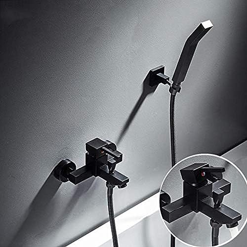 JZWCHQ Messing Schwarz Duschset Badezimmer Wasserhahn Wand Regendusche Kopf Mixer mit Handbrause Set Einhandbrause Duschsystem JZWCHQ Messing Schwarz Duschset Badezimmer Wasserhahn Wand Regendusche Kopf Mixer mit Handbrause Set Einhandbrause Duschsystem von JZWCHQ