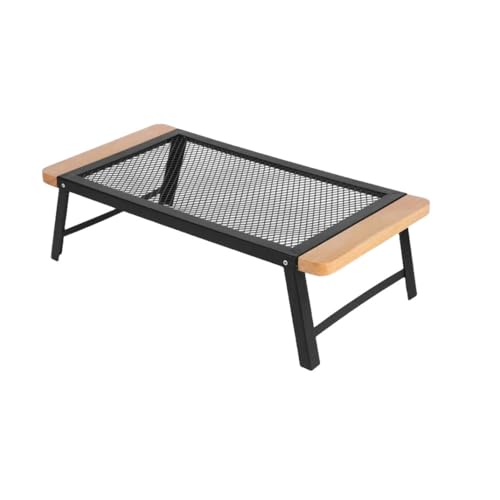 JZWCHQ Outdoor Camping Massivholz -Eisen -Eisen -Klapptisch tragbarer Picknicktisch und Luftsatz Minimalistischer Anti -Spott -Mesh -Tisch von JZWCHQ
